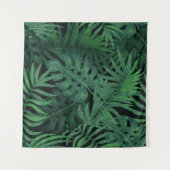 Tropical Night Green: Exotisch Plant Wandkleed (Voorkant (horizontaal))