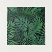Tropical Night Green: Exotisch Plant Wandkleed (Voorkant (horizontaal))