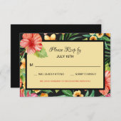 Tropical Night RSVP-kaart RSVP Kaartje (Voorkant / Achterkant)