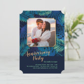 Tropical Night Wedding Jubileum Party Kaart (Staand voorkant)