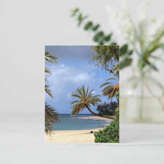 Tropical North Shore Beach, Oahu, Hawaii Briefkaart (Staand voorkant)