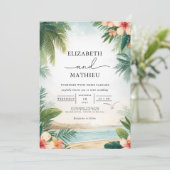 Tropical Oasis Floral Arch Wedding Kaart (Staand voorkant)