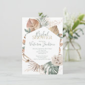 Tropical Oasis Palm Leaf Gold Vrijgezellenfeest Kaart (Staand voorkant)