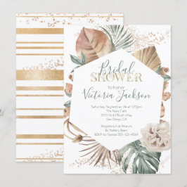 Tropical Oasis Palm Leaf Gold Vrijgezellenfeest Kaart