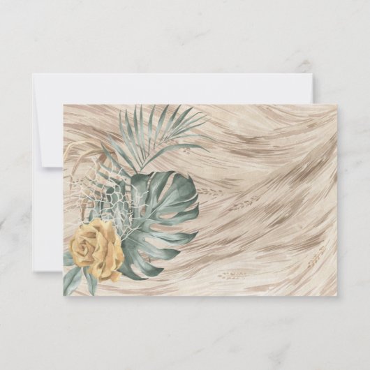 Tropical Oasis Palm Wedding Details en info kaart (Achterkant)