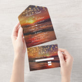 Tropical Ocean Beach Alles in één bruiloft uitnodi All In One Uitnodiging (Afscheurbaar)