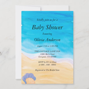 Tropical Ocean Beach Baby shower Kaart