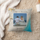 Tropical ocean beach bride groom photo wedding kussen<br><div class="desc">Tropical ocean beach,  bride and groom photo,  wedding Throw Pillow.
You can add your own photos,   names and date.</div>