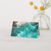 Tropical Ocean Beach Bruiloft Plaatskaartje (Achterkant)