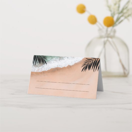 Tropical Ocean Beach Bruiloft Plaatskaartje (Voorkant)