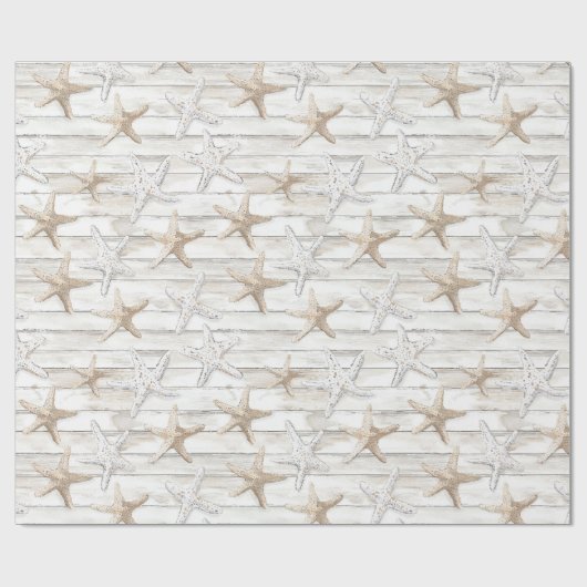 Tropical Ocean Beach Starfish bruiloft Cadeaupapier (Vlak)