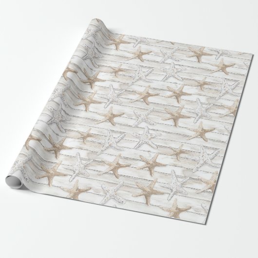 Tropical Ocean Beach Starfish bruiloft Cadeaupapier (Uitgerold)
