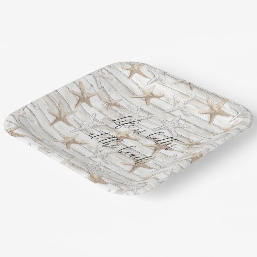 Tropical Ocean Beach Starfish bruiloft Papieren Bordje (Gebogen)
