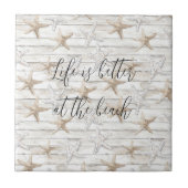 Tropical Ocean Beach Starfish bruiloft Tegeltje (Voorkant)