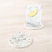 Tropical Ocean Beach Starfish bruiloft Zandsteen Onderzetter (Zijkant)