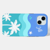 Tropical Ocean Breeze en Palm Trees iPhone Case (Achterkant (horizontaal))
