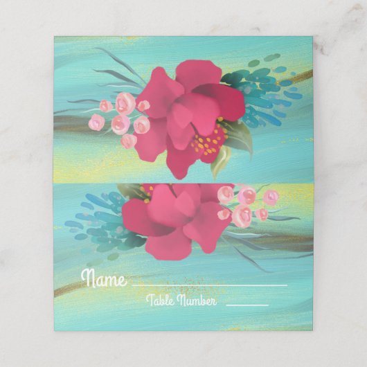 Tropical Ocean Breeze gouden tafelkaarten Plaatskaartje (Buitenkant ongevouwen)