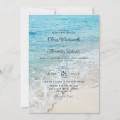 Tropical Ocean Destination Beach Wedding Kaart (Voorkant)