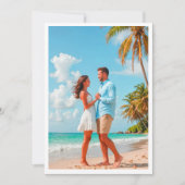 Tropical Ocean Destination Verloving Foto Kaart (Voorkant)
