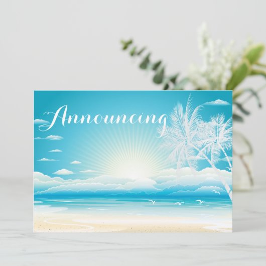 TROPICAL OCEAN DREAMS huwelijksaankondiging Kaart (Staand voorkant)