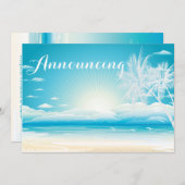 TROPICAL OCEAN DREAMS huwelijksaankondiging Kaart (Voorkant / Achterkant)