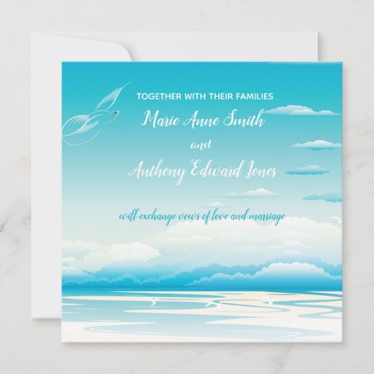 TROPICAL OCEAN DREAMS Wedding Invitation Kaart (Voorkant)