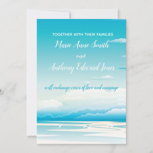 TROPICAL OCEAN DREAMS Wedding Invitation Kaart (Voorkant)