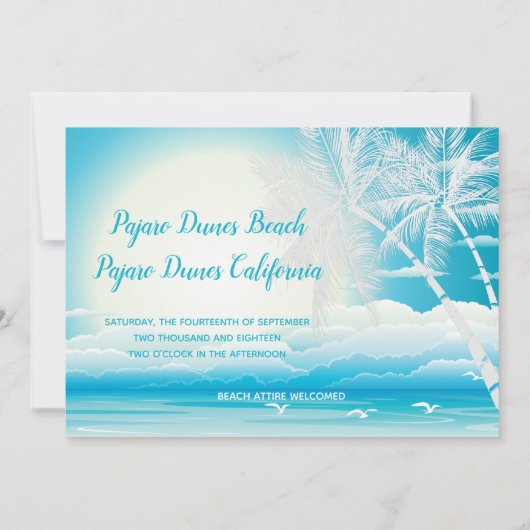 TROPICAL OCEAN DREAMS Wedding Invitation Kaart (Achterkant)