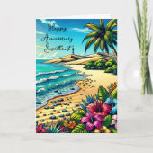 Tropical Ocean Happy Jubileum Gepersonaliseerd Kaart (Voorkant)