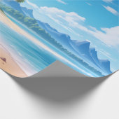 Tropical Ocean Island Sandy Beach Shore Cadeaupapier (Hoek)