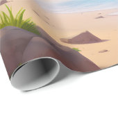 Tropical Ocean Island Sandy Beach Shore Cadeaupapier (Rol Hoek)