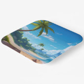 Tropical Ocean Island Sandy Beach Shore Papieren Bordje (Gebogen)