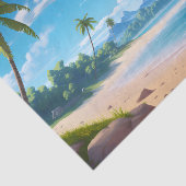 Tropical Ocean Island Sandy Beach Shore Tissuepapier (Detail)