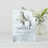 Tropical Ocean Seal Baby douche uitnodigingen (Staand voorkant)