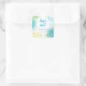 Tropical Ocean Wedding Square Sticker (Tas)