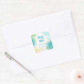 Tropical Ocean Wedding Square Sticker (Envelop)