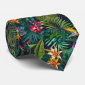 Tropical Oerwoud Flowers Stropdas (Opgerold)