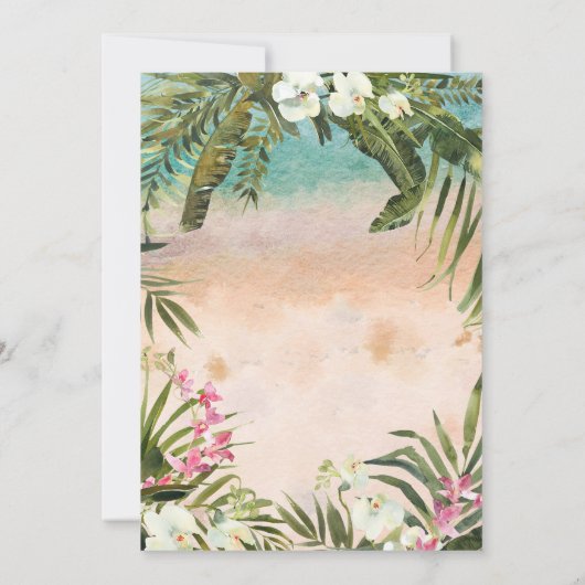 Tropical oerwoud Lights Laten we verjaardagsfeest Kaart (Achterkant)