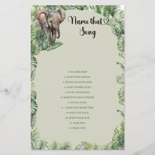 Tropical Oerwoud Safari Animals Naam Dat Song spel (Achterkant)