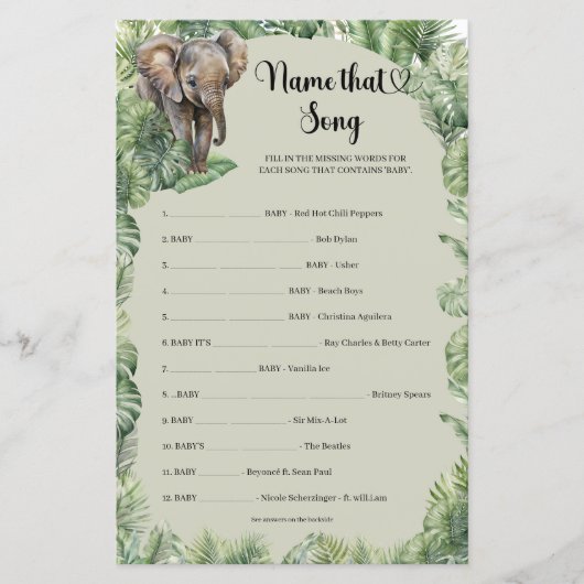 Tropical Oerwoud Safari Animals Naam Dat Song spel (Voorkant)