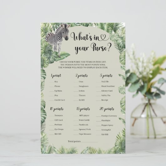 Tropical Oerwoud Safari Wat zit er in je tas spel (Staand voorkant)