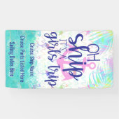 Tropical Oh Ship It's a Girls Trip | Cruise Door Spandoek (Horizontaal)