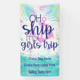 Tropical Oh Ship It's a Girls Trip | Cruise Door Spandoek
