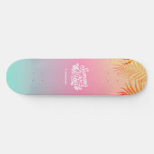Tropical Ombre Zomer Vibes Aangepaste naam Persoonlijk Skateboard (Horizontaal)