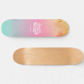 Tropical Ombre Zomer Vibes Aangepaste naam Persoonlijk Skateboard (Horizontaal)