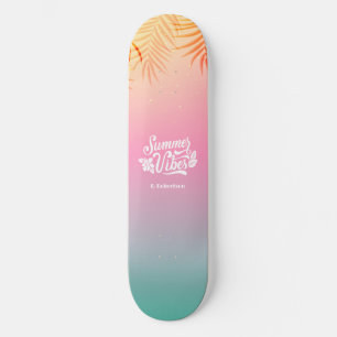 Tropical Ombre Zomer Vibes Aangepaste naam Persoonlijk Skateboard