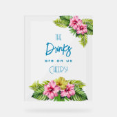 Tropical Open Bar Acrylic Sign Acryl Bord (Voorkant)