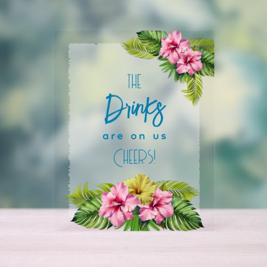 Tropical Open Bar Acrylic Sign Acryl Bord (Neutraal)