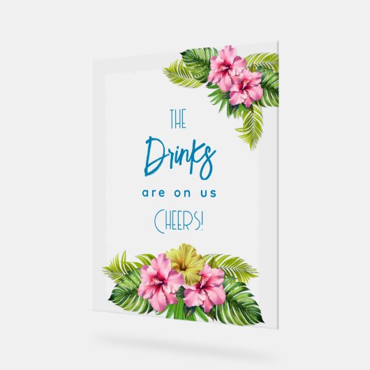 Tropical Open Bar Acrylic Sign Acryl Bord (Hoek)