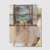 Tropical Open Window Ocean Beach Vellum Uitnodigingen (Offset (Koppel))
